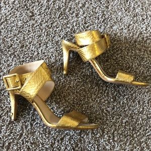 Vince Camuto Gold Snakeskin Wrap Sandals